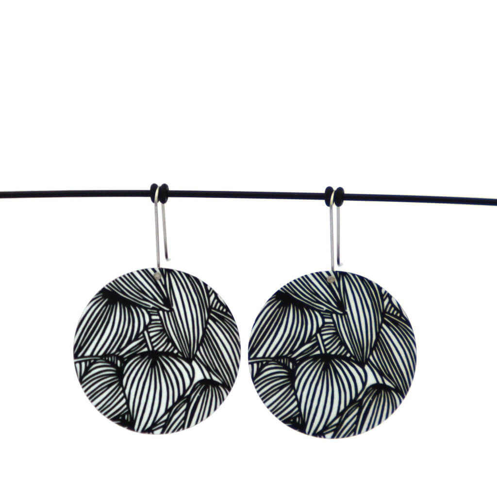 Luscious leafy lines - Birds Nests For Hair - large circle shepherds hook earrings