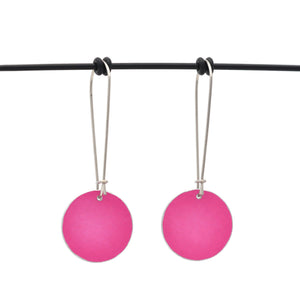 Cross sections - Vintage button sketch - circle drop hook earrings
