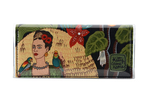 Bi-fold Clutch - Frida with parrots