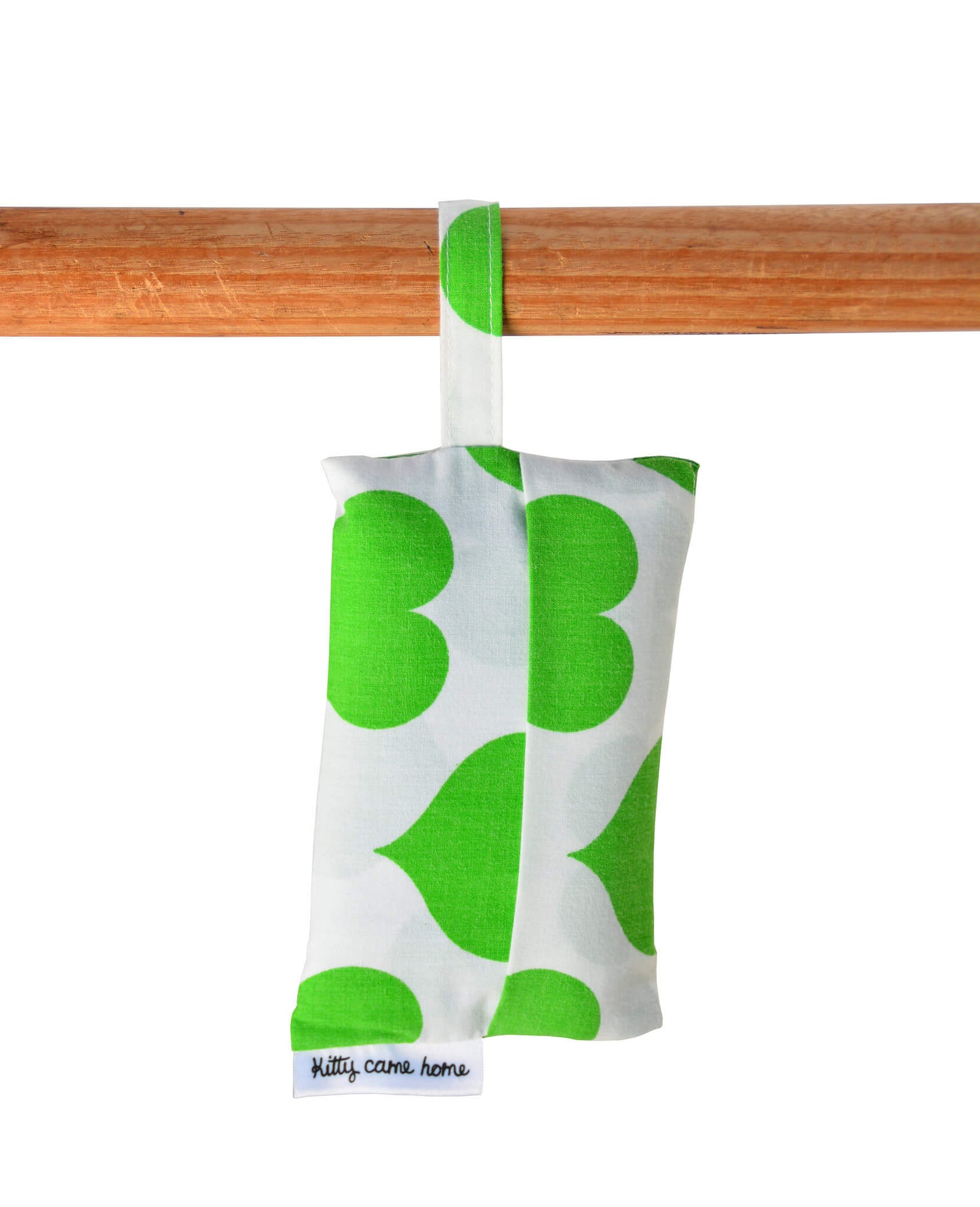 Shopping Bag - Green hearts vintage fabric