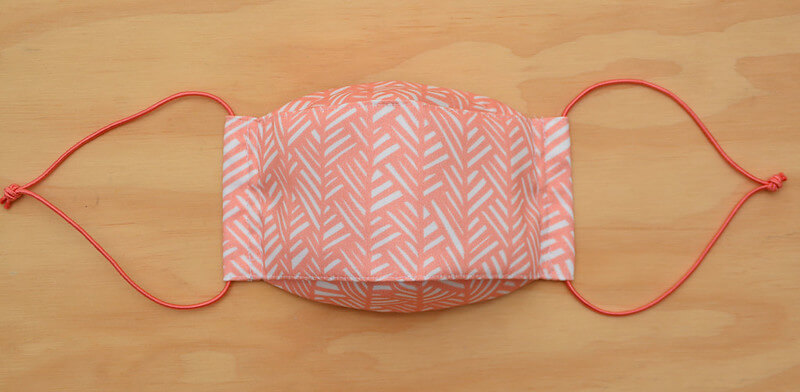 Face Mask - Herringbone peach