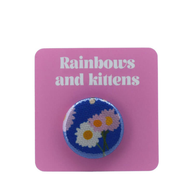 Button Badge - Dear Daisy - Royal blue