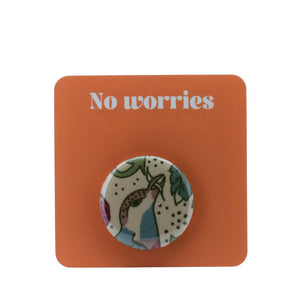 Button Badge - William Morris - Strawberry Thief