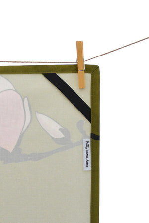 Tea Towel - Magnolia - Olive Green