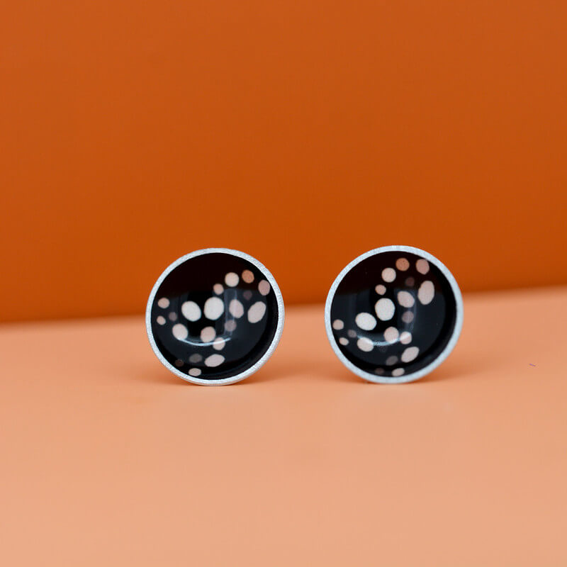 The milky way - monarch butterfly - domed stud earrings