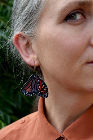 Pollen - monarch butterfly shepherds hook earrings