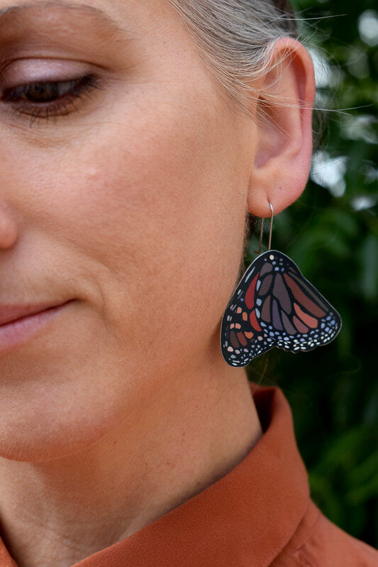 Pollen - monarch butterfly shepherds hook earrings