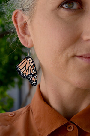 Nectar - monarch butterfly shepherds hook earrings