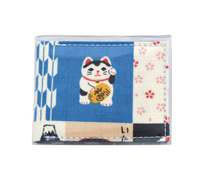 Card Wallet - Lucky Cat - Japanese fabric