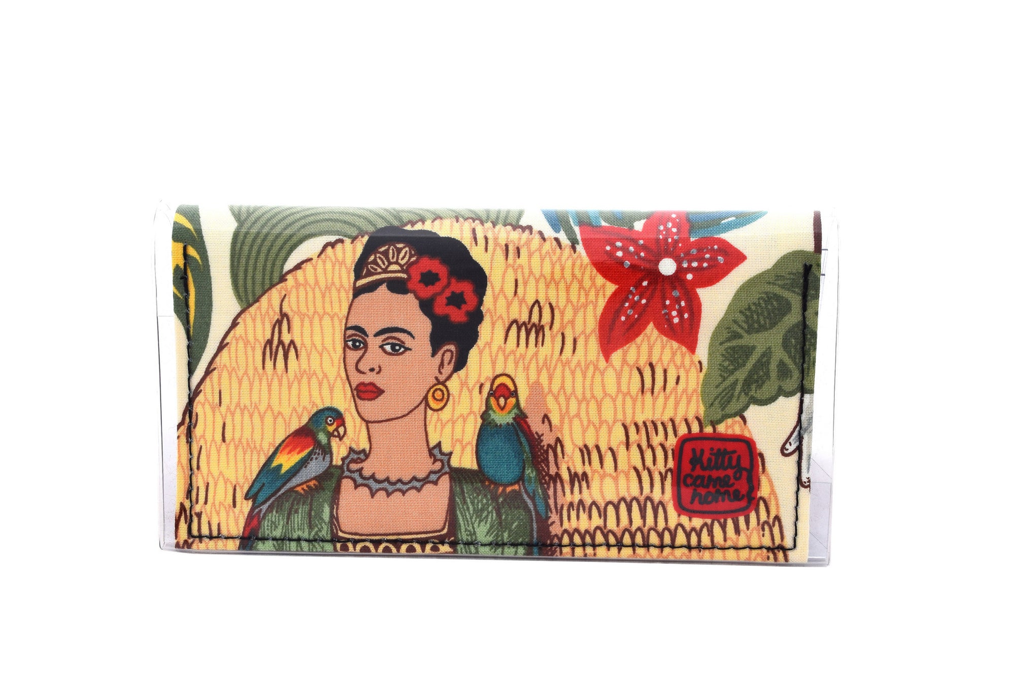 Bi-fold Mini Clutch - Frida with parrots