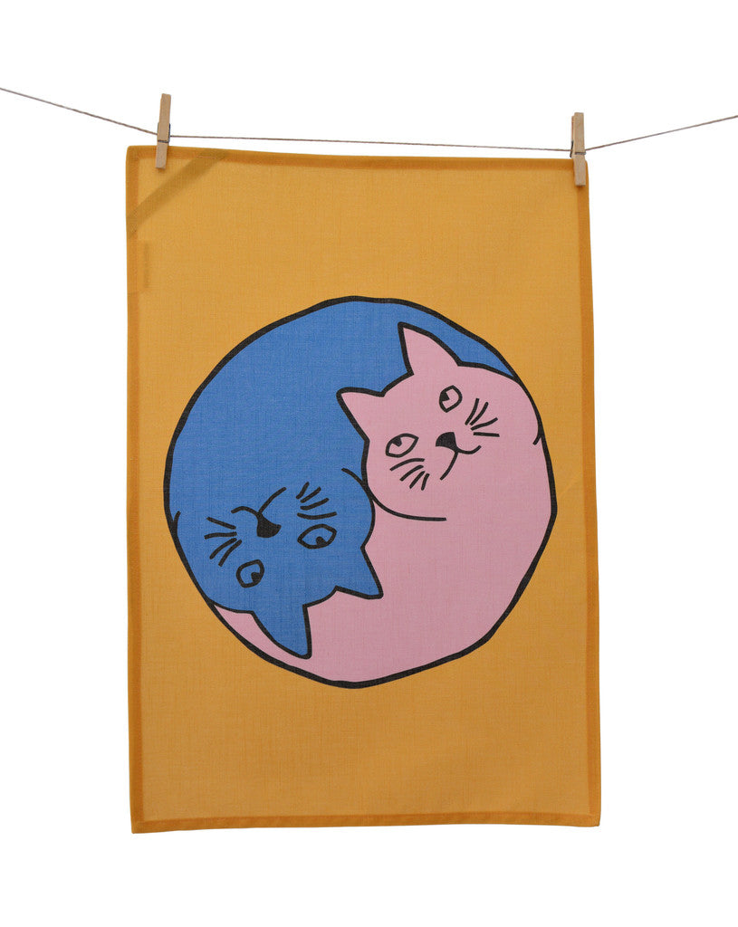 Tea Towel - Yin Yang Cats