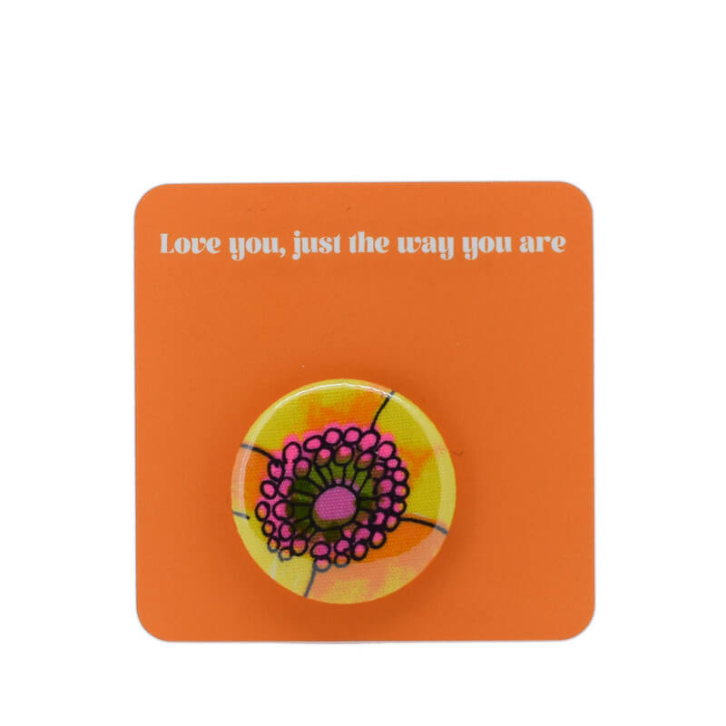 Button Badge - flower heart