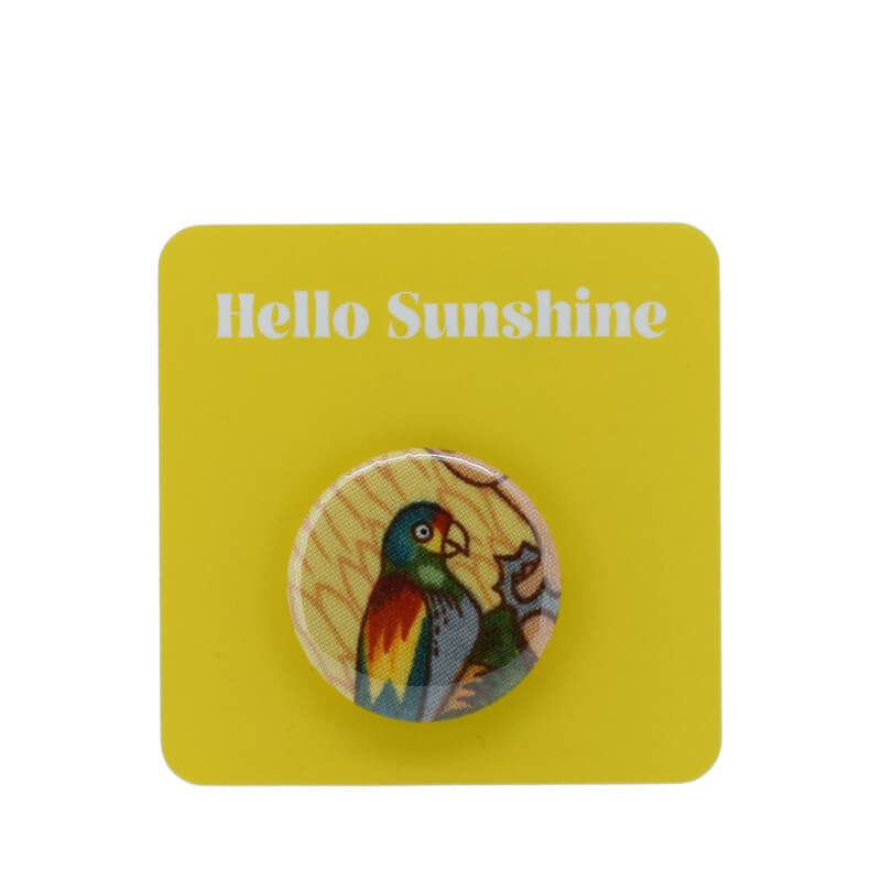 Button Badge - Frida - bird detail