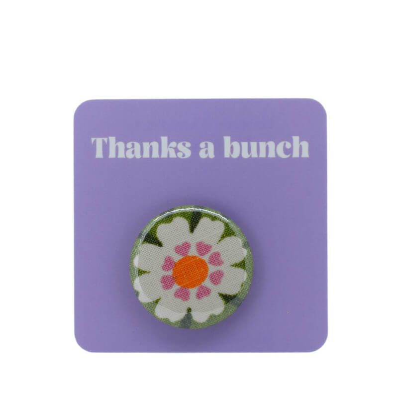 Button Badge - heart flower
