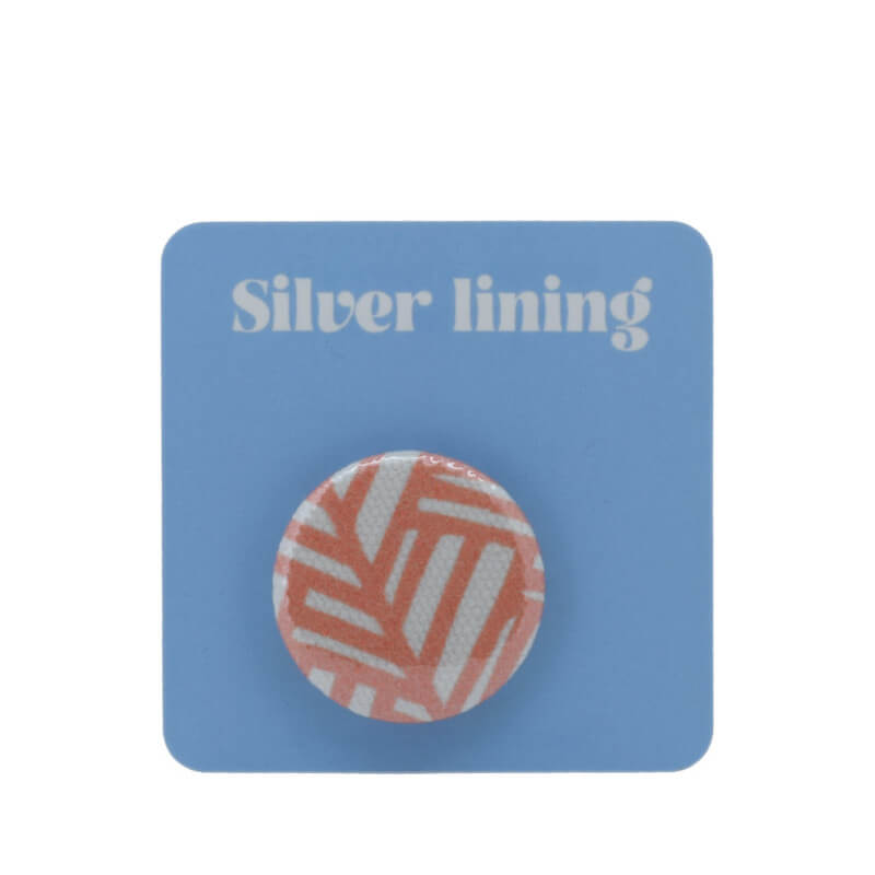 Button Badge - Herringbone peach