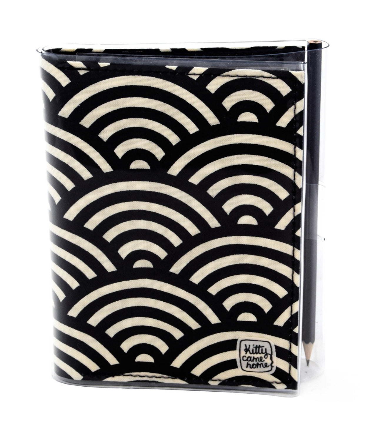 A6 Journal - black and cream large scallop design