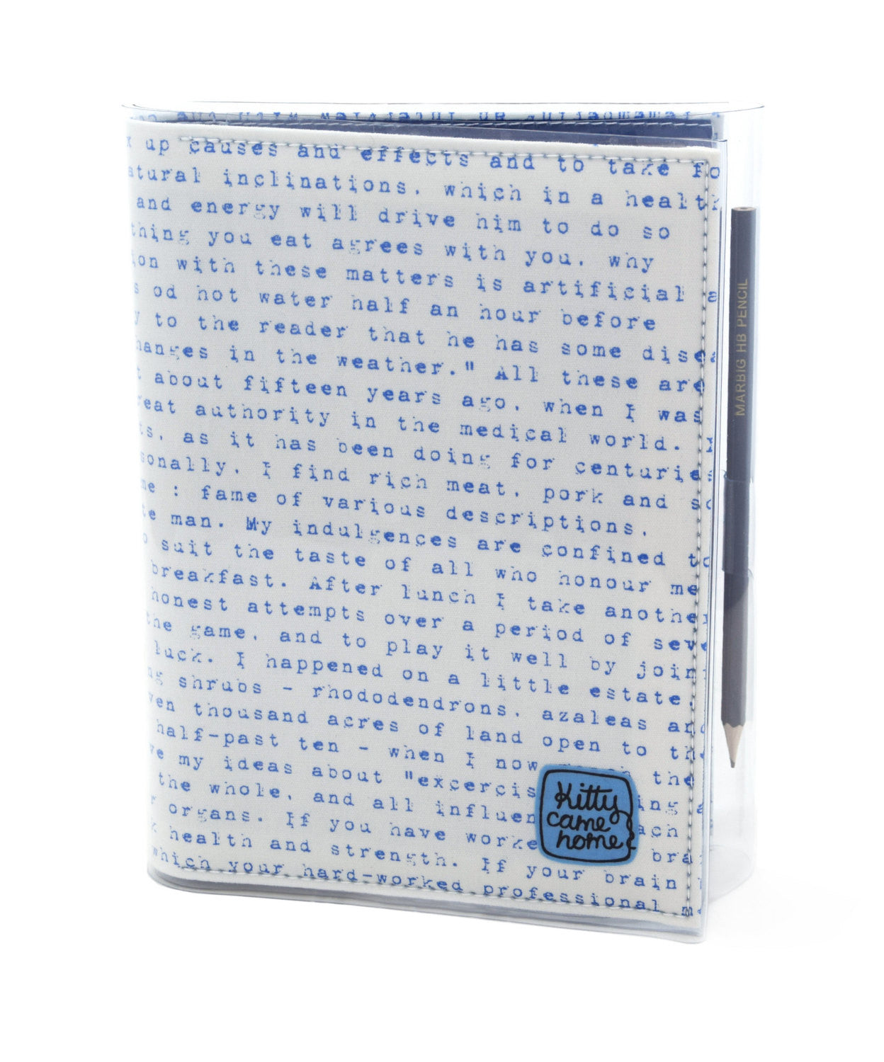 A5 Journal - Text from the book 'How to Live Long' - screen printed fabric