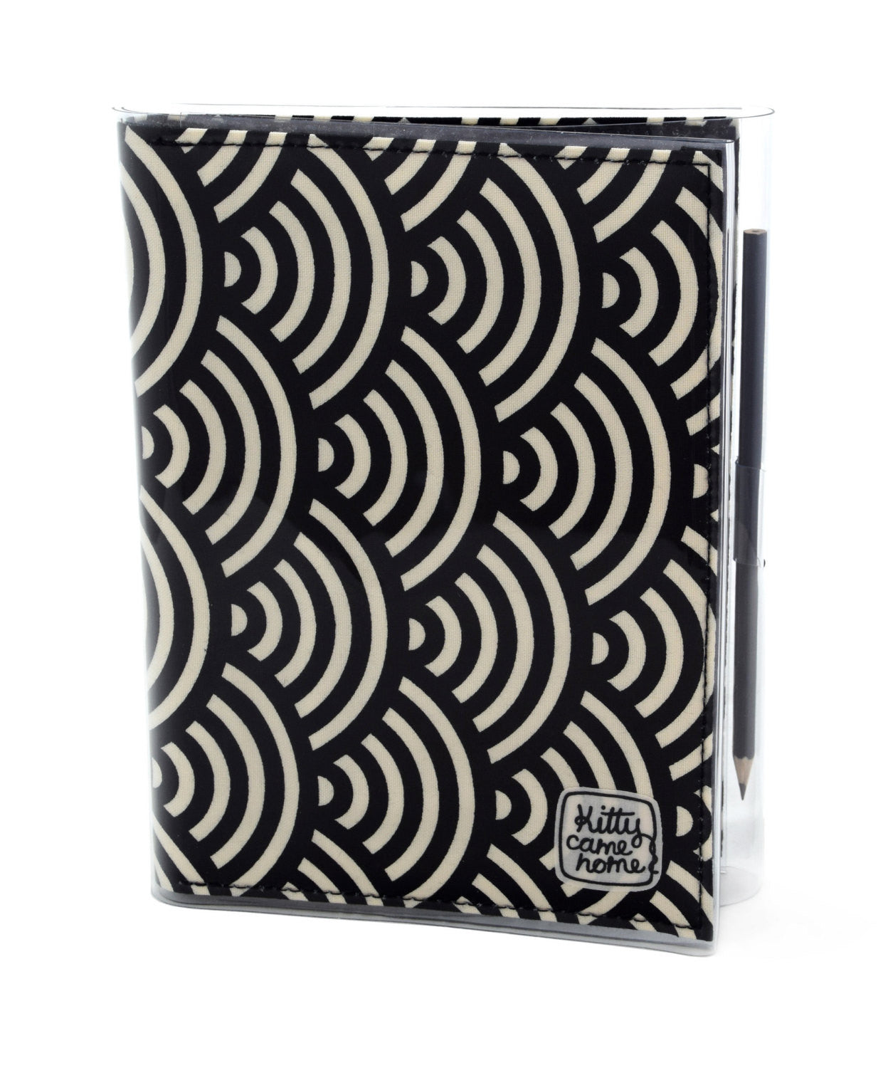 A5 Journal - black and cream large scallop design