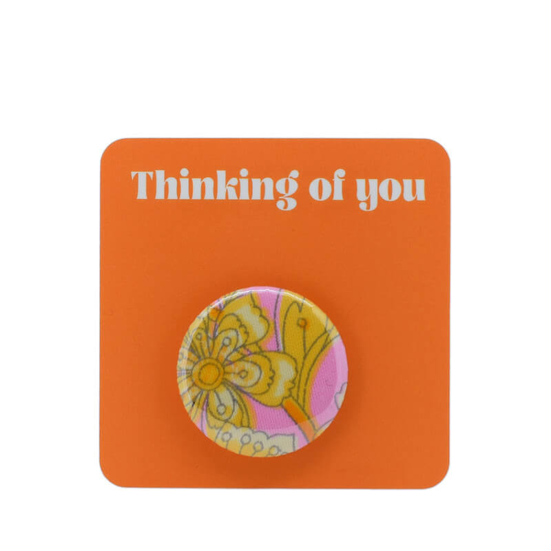 Button Badge - vintage drawn flower